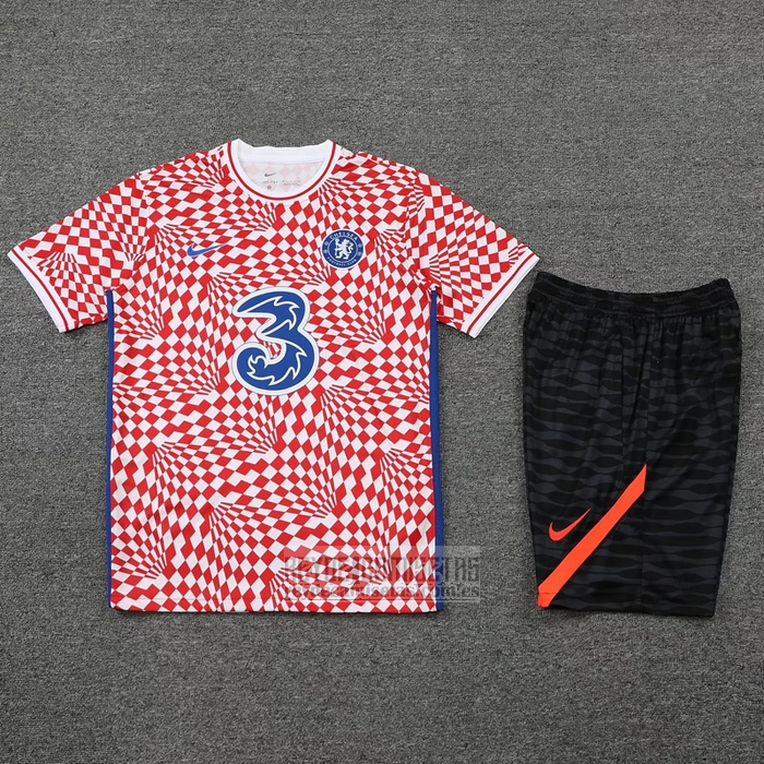 Chandal del Chelsea Manga Corta 2022-2023 Rojo y Blanco - Pantalon Corto